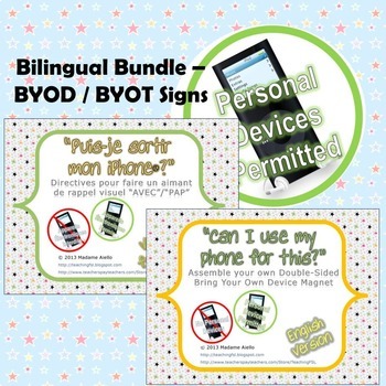 Preview of Bring Your Own Device Bilingual Sign Bundle