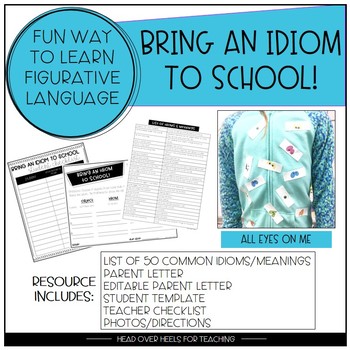 Preview of Bring an Idiom to School Figurative Language Activity