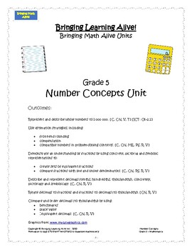 Preview of Bringing Learning Alive - Grade 5 Number Concepts