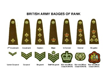 British Army Badges of Rank by Strategic Study Skills | TPT