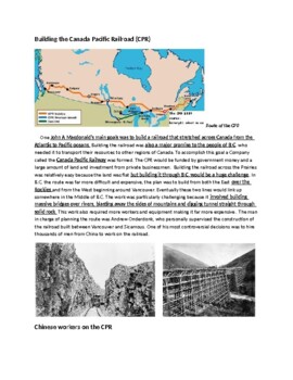 Preview of B.C. Socials 9 British Columbia History Package