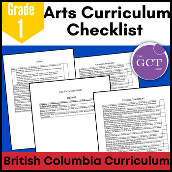 Preview of British Columbia Grade 1 Art Curriculum Checklist