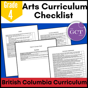 Preview of British Columbia Grade 4 Art Curriculum Checklist