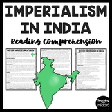 British Imperialism in India Reading Comprehension Workshe