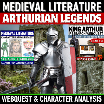 Preview of British Medieval Literature Projects - King Arthur and Arthurian Legends