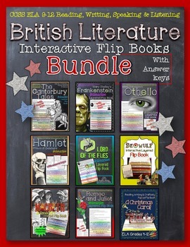 Preview of British Literature Reading Literature Guide Flip Books Bundle