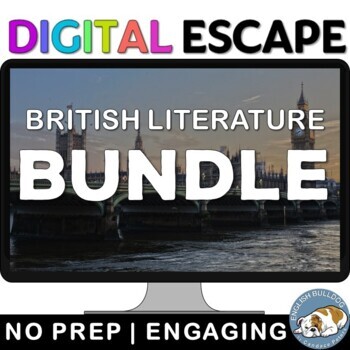 Preview of British Literature Digital Escape Room Review Game Activity Bundle