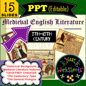 Preview of British Literature History Middle Age Chaucer EDITABLE PPT NO PREP