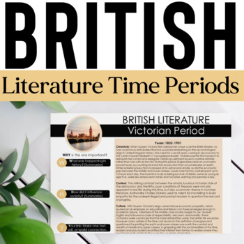 Preview of British Literature Time Period Introductions : British Literature Activities