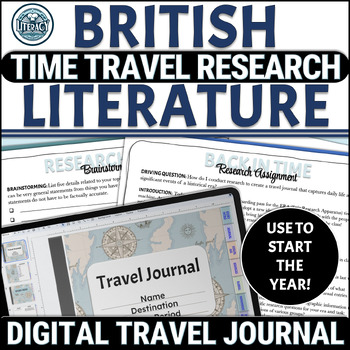 Preview of British Literature Research - Digital Time Travel Journal - Start or End of Year