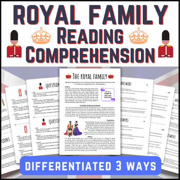 Preview of British Royal Family Reading Comprehension Differentiated