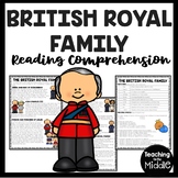 British Royal Family Reading Comprehension Worksheet Queen