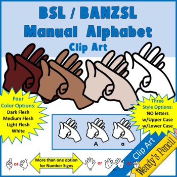 Preview of British Sign Language (BSL) Manual Alphabet Clip Art