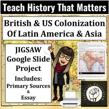 Preview of British & US Colonialization of India, China & Latin America Google Slide Jigsaw