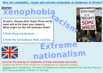 Preview of Racism in the UK - Presentation and Worksheets