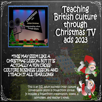 Preview of British culture through Christmas TV ads 2023 - ESL adult cross-culture lesson