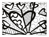 Britto Sun and Hearts Color Page