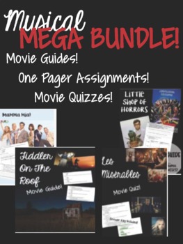 Preview of Broadway Movie Musicals Mega Bundle! (Guides, One Pagers, Quizzes!)