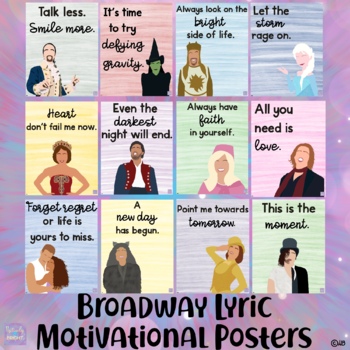 Preview of Broadway Musical Inspired Motivational Classroom Posters - Volume 2