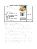 Broccoli Cheddar Soup Recipe with Equipment Visuals