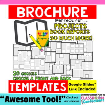 Preview of Brochure Templates | Book Report Project | Research Template Writing Activity
