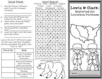Lewis and Clark Expedition of the Louisiana Purchase Brochure with Map