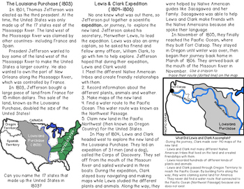 Lewis and Clark Expedition of the Louisiana Purchase Brochure with Map