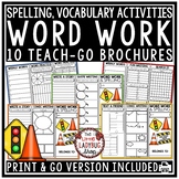 Vocabulary Spelling Word Work Practice Activities Centers 