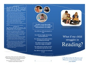 Preview of Brochure: What if my child struggles in reading?