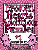 Broken Hearts Addition Puzzle {+1 Sums To 20}