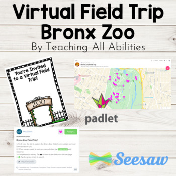 Preview of Bronx Zoo Virtual Field Trip | Digital Learning Seesaw Google Classroom