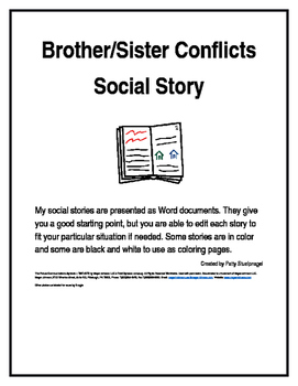 Preview of Brother/Sister Conflicts Social Story