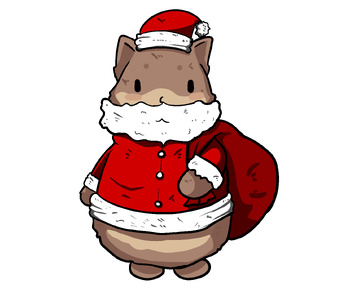 Preview of Brow cat santa and gift bag