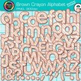 Brown Alphabet Letter Clipart Images: Crayon Effect Clip A
