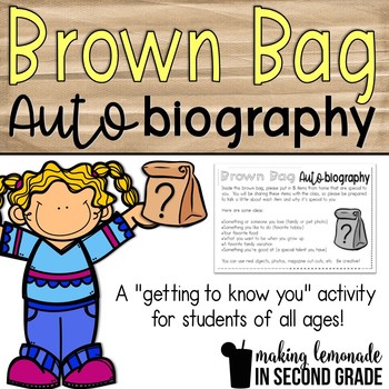 Preview of Brown Bag Autobiography {FREEBIE!} - A Getting to Know You Activity!