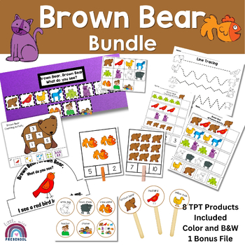 Preview of Brown Bear BUNDLE - 9 in 1 (Preschool, Pre-K, Kindergarten)