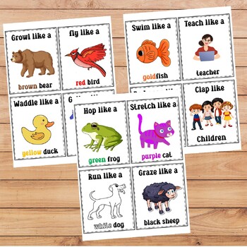 Animal and Action Brain Break Movement Cards by The Brown Bear Book Club