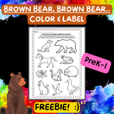 Brown Bear, Brown Bear... Color & Label the Animals -- Fre