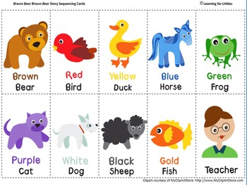 Preview of Brown Bear Brown Bear Language Activity Cards