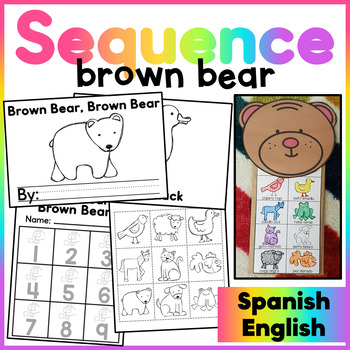 Preview of Brown Bear Brown Bear Retell Puppet/ Oso Pardo Oso Pardo