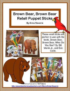 Preview of Brown Bear, Brown Bear Retell Puppet Sticks