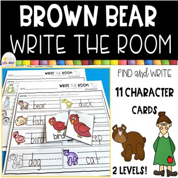 Preview of Brown Bear, Brown Bear Write the Room | Sensory Bin Activity