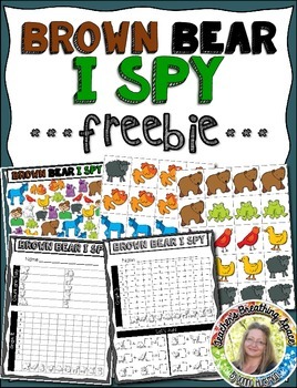 Preview of Brown Bear Count, Tally, Graph and Add  |  Brown Bear I Spy FREEBIE