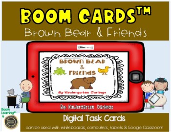 Preview of Brown Bear & Friends Literacy & Math: Digital Boom Cards for Distance Learning