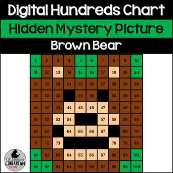 Preview of Digital Brown Bear Hundreds Chart Hidden Mystery Picture Activity PPT or Slides™