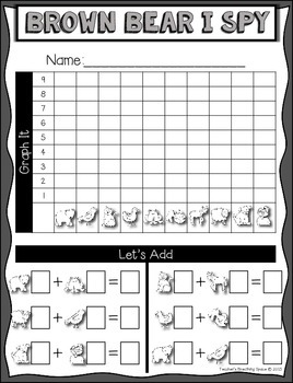 Brown Bear Count, Tally, Graph and Add --- Brown Bear I Spy ***FREEBIE***