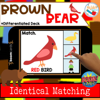 Preview of Brown Bear Identical Picture Match (with differentiated levels) Boom Cards