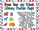 Brown Bear Literacy Practice Pages Kindergarten- color wor