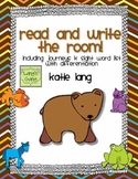 Brown Bear Read and Write the Room-Kindergarten List