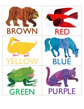 Preview of Brown Bear animal color cards